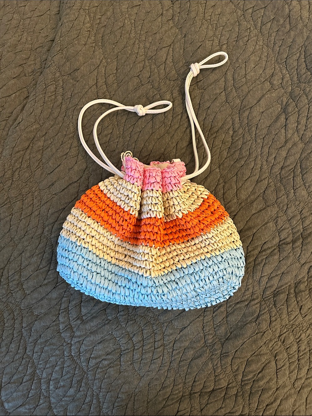 Woven Straw Color block Convertible Crossbody Bag - NWOT